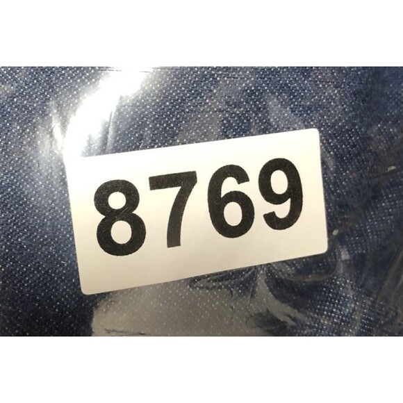 Denim Dress Nefertiti Embellished Ethnic Trim 1/2 Sleeve Midi Length V Neck - Picture 15 of 15